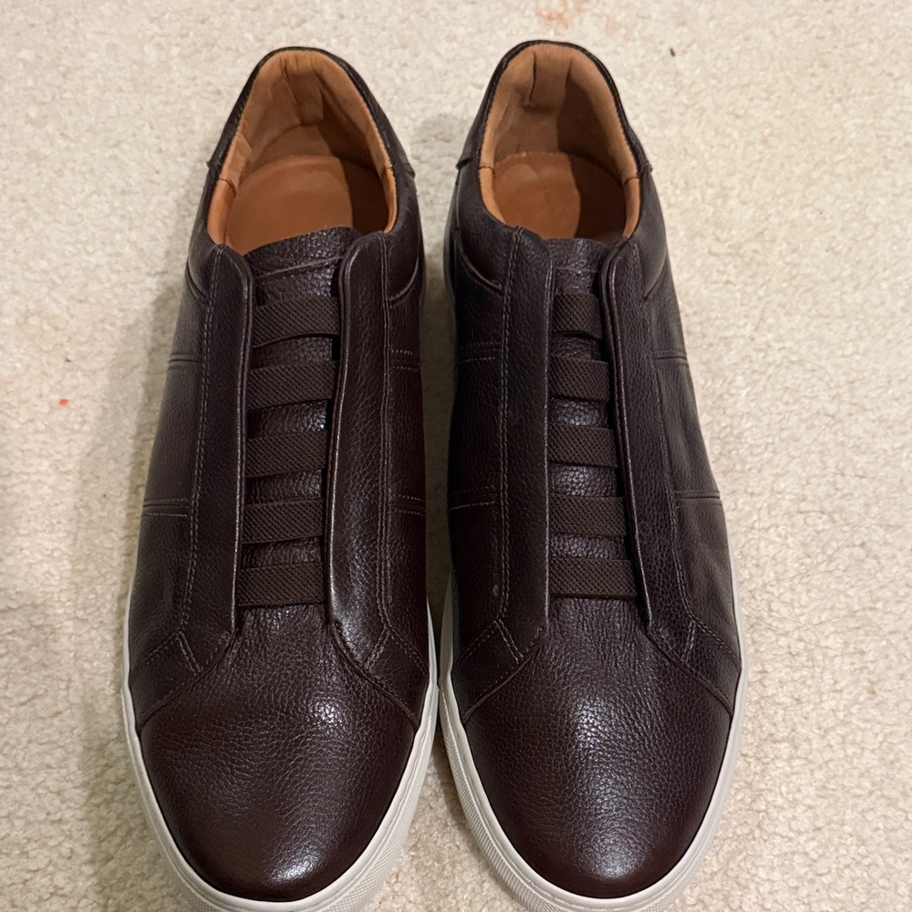 allen edmonds size 10.5 Men's Brown Leather Sneakers